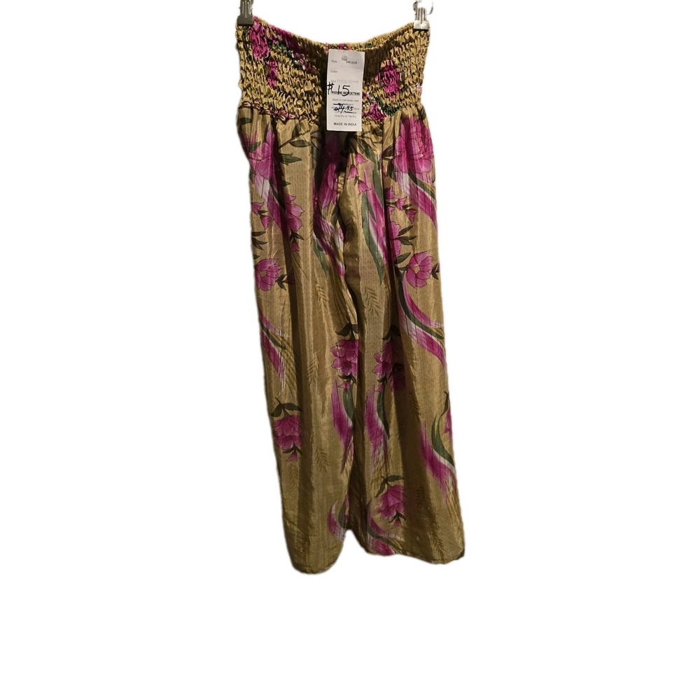 Henna Indian‎ Women's One Size Fits All Multicolor Silk Stretch Pants
